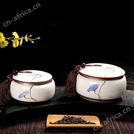 陶瓷茶叶罐定制 瓷器储茶罐厂家 家居摆件装饰茶叶盅 会客陶瓷包装罐定做