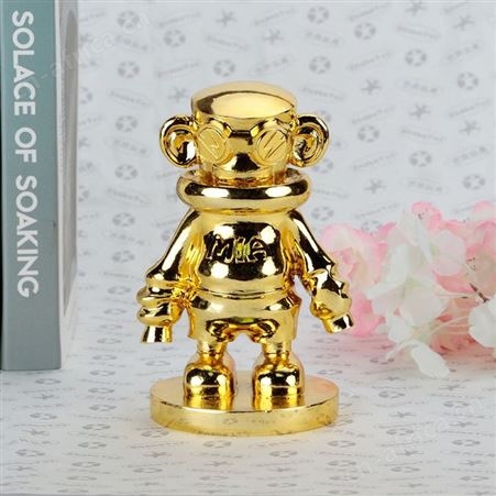 仿金树脂公仔定制 潮牌公仔玩具 创意卡通玩具 树脂玩具公仔
