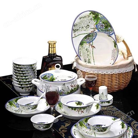 碗碟果盘陶瓷套装 酒店餐厅精美瓷器餐具定制 结婚礼品装简约定做 骨瓷装饰餐具