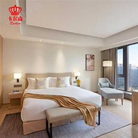 卡尔森苏州家具厂商务样板房酒店套房家具简约商务现代床宾馆标间床全套板式工程批发定制