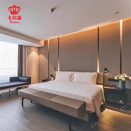 卡尔森苏州家具厂样板房酒店实木床标间现代客房全套床头柜板式工程家具全屋订制批发