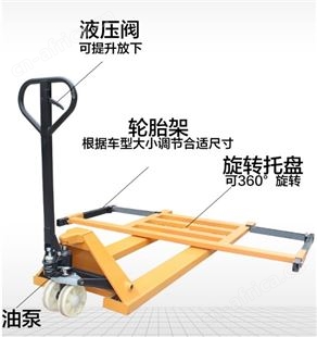 旺业机电-云南汽车移车拖车器移位器手动液压小区物业万向轮挪车架清障工具4吨1.6+杠杆式