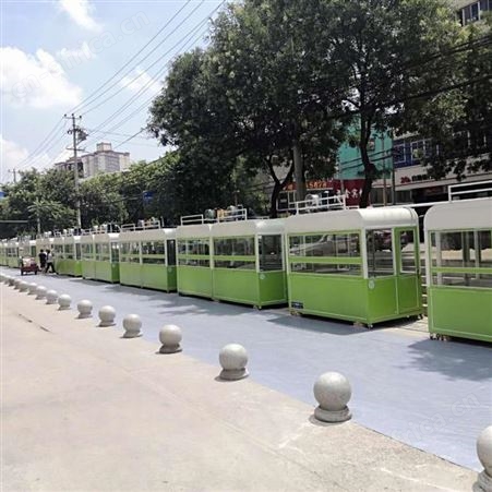 无动力牵引车小吃车移动 西安同创快餐餐车 摆摊四轮小吃餐车 多功能早餐车 电动流动手推餐车