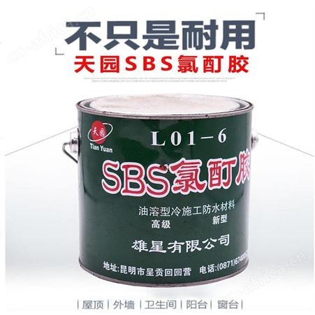 天园牌氯酊胶2L云南昆明快干胶催干剂防水耐腐耐磨