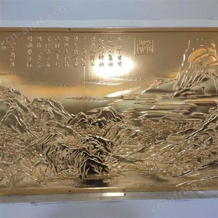 厂家定制铜铝雕刻背景墙会议室