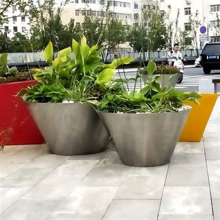 花箱容器设计 餐厅酒店种装饰喷漆花盆 厂家生产批发