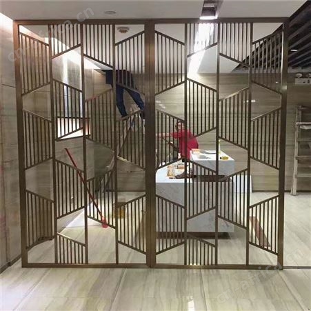 室内外不锈钢隔断定制 不锈钢钛金香槟金展示柜 隔断厂家