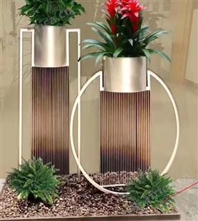 方形不锈钢花箱 济南创意花盆型号