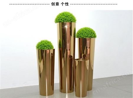 绿化装饰花盆不锈钢钛金室内外