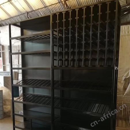 玫瑰金不锈钢双门酒柜 餐厅简约现代金属酒架 红酒柜佛山工厂定制