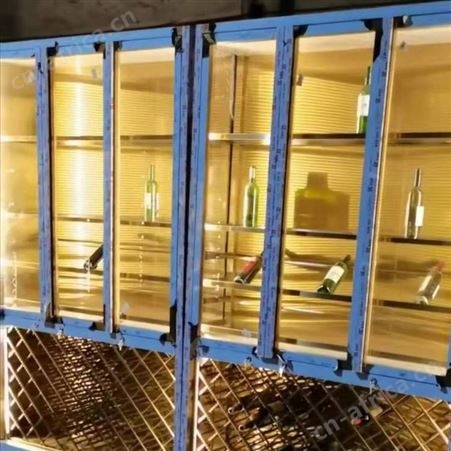 美式葡萄红酒恒温恒湿酒柜 广州轻奢不锈钢酒柜定制