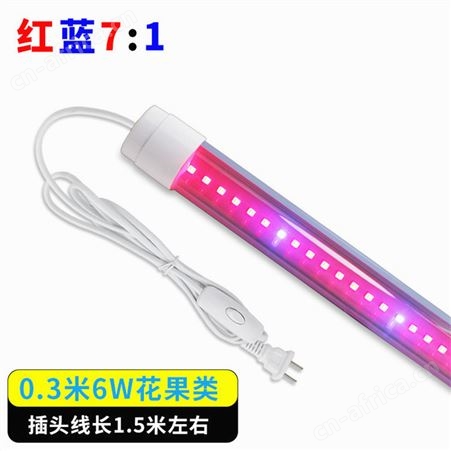 红蓝配比花果类生长灯管0.3米6W红蓝光植物生长灯管 花果类补光灯 红蓝配比7:1植物生长灯管