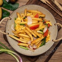 贵州快餐小吃原料 冷冻半成品油炸小吃 麦穗3/8粗薯条 薯制品方便速食小吃