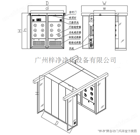 自动平移门风淋室方案图