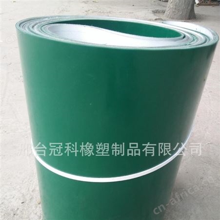 冠科公司生产pvc工业皮带绿色加裙边，加挡板加导向条输送带