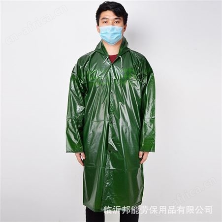 长城雨衣大褂 长款军绿色带袖带帽成人牛津透明老式登山 连体雨衣
