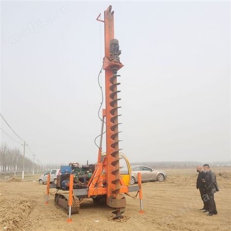 桥梁钻孔机建筑桩机 液压螺旋地基引孔桩机 小型3米多角度打桩机