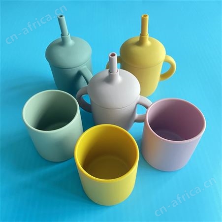 食品级硅胶儿童水杯吸管婴儿学饮杯宝宝防摔喝水训练杯子