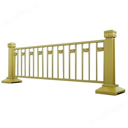 陕西城市道路黄金护栏生产厂 直销格拉瑞斯马路隔离防护栏 道路莲花柱头金色护栏定制