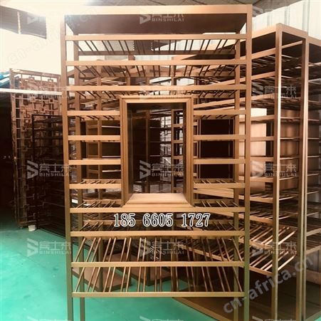 包邮江苏省不锈钢轻奢复古红酒架玫瑰金酒吧陈列式架柜装饰架定制