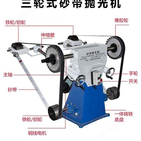 砂带机 不锈钢拉丝机台式打磨机带砂带机轮配件立卧式砂带抛光机