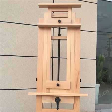 加厚款单摇杆大画架高档进口榉木国画架油画架落地画架手摇画架