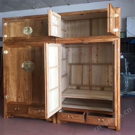 香樟木衣柜新中式纯实木防虫大容量收纳衣柜简约原木卧室衣橱组合