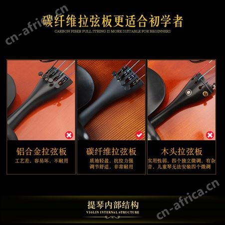 梵阿玲级小提琴初学者成人儿童入门演奏大学生纯手工实木乐器