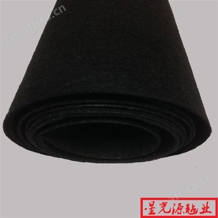 黑色涤纶针刺无纺布面料，黑色阻燃毛毡，隔音纤维毛毡