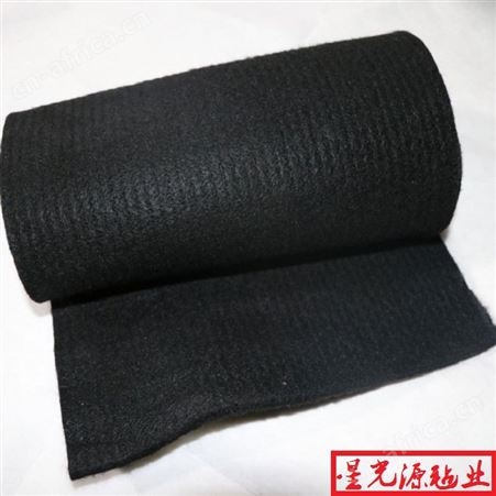 黑阻燃针刺毡，隔音毛毡材料，松软纤维毛毡