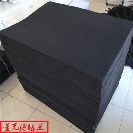 黑色涤纶针刺无纺布面料，黑色阻燃毛毡，隔音纤维毛毡