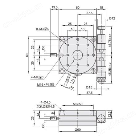 回转手动位移台ZCA01-60 R轴旋转移动位移平台 RSP高精度光学微调小型精密手动微型滑台