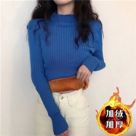 秋冬高领打底衫女新款加绒毛衣打底衫女一体绒加厚秋冬2021年新款