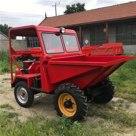 工地前卸式翻斗车 工程柴油蹦蹦车 FC10四轮柴油前翻斗车