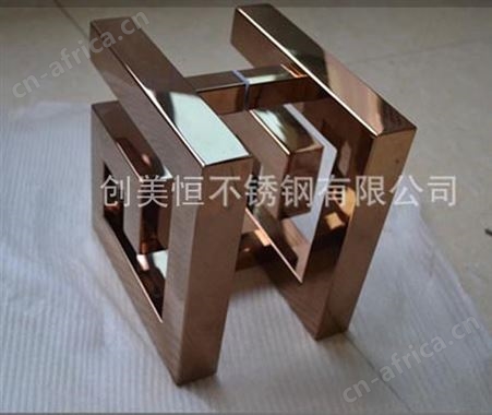 定制酒店不锈钢拉手 玫瑰金腐蚀花纹