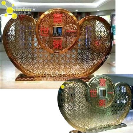 不锈钢屏风花格 镜面玫瑰金不锈钢屏风实体厂家