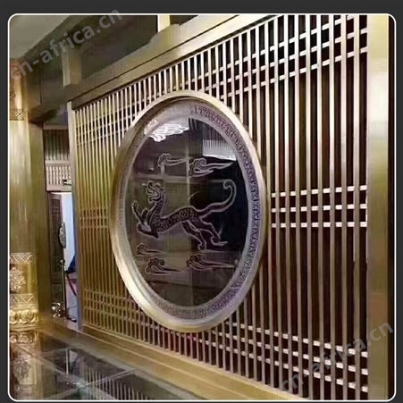 现代简约不锈钢屏风 轻奢酒店大堂隔断