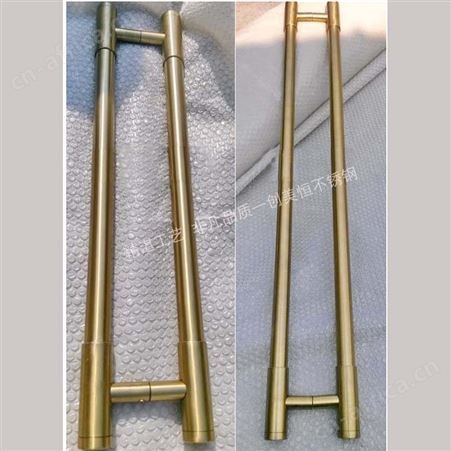 定制酒店不锈钢拉手 玫瑰金腐蚀花纹