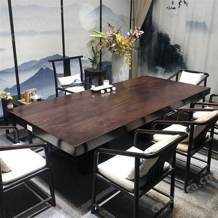 浙江老松木茶台茶桌椅组合 实木茶几泡茶台 中式1米8功夫茶桌 办公喝茶桌