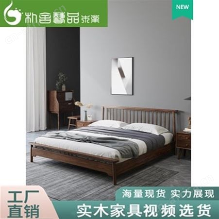 酒店实木床 轻奢酒店床 现代简约主卧大床 新中式双人床定制