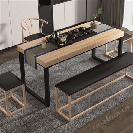 朴舍实木家具 茶台实木茶桌大板 