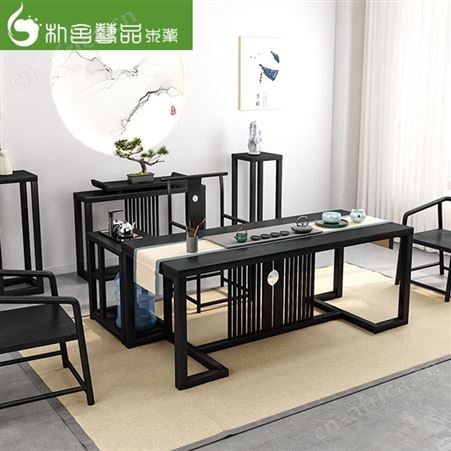 浙江新中式实木茶桌 办公室茶室会客泡茶桌子 家用客厅泡茶功夫茶桌椅