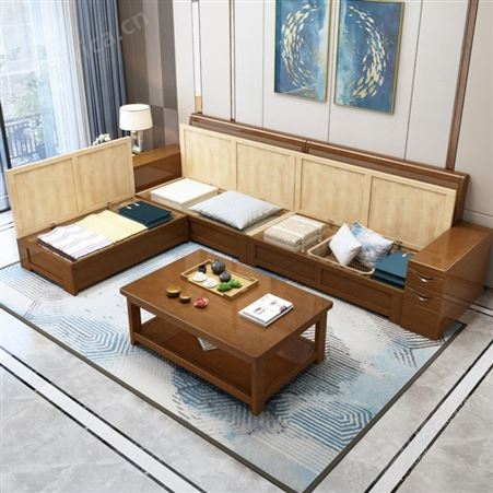 新中式实木沙发客厅木质家具 经济型沙发现代简约轻奢家具
